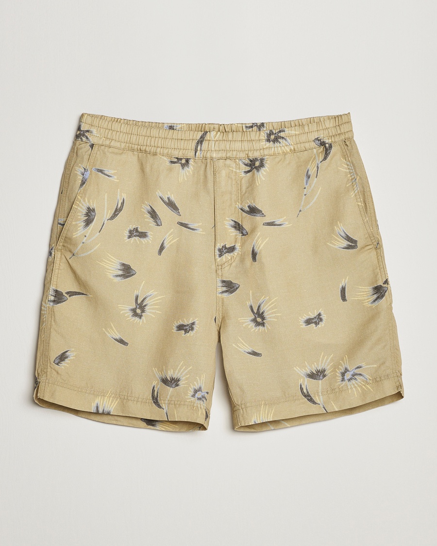 Herr | | NN07 | Warren Tencel/Linen Printed Shorts Pale Olive