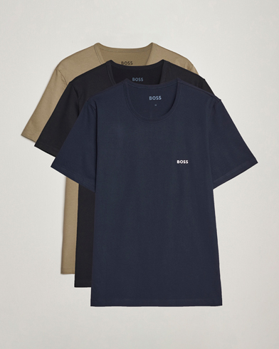 Herr | T-Shirts | BOSS BLACK | 3-Pack Crew Neck T-Shirt Green/Black/Navy