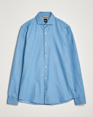 Herr | Jeansskjortor | BOSS BLACK | Hal Denim Shirt Open Blue
