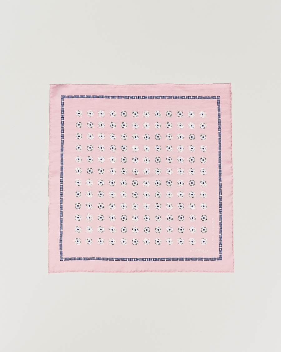 Herr | Näsdukar | E. Marinella | Printed Silk Pocket Square Pink