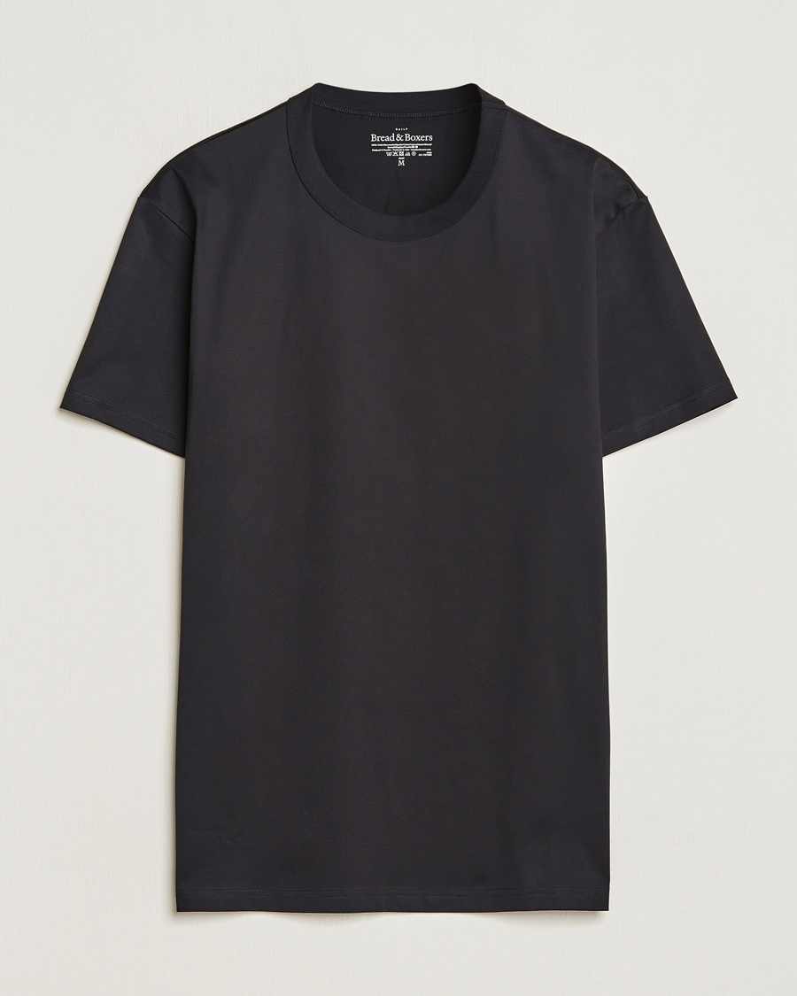 Bread & Boxers Pima Cotton Crew Neck T-Shirt Black