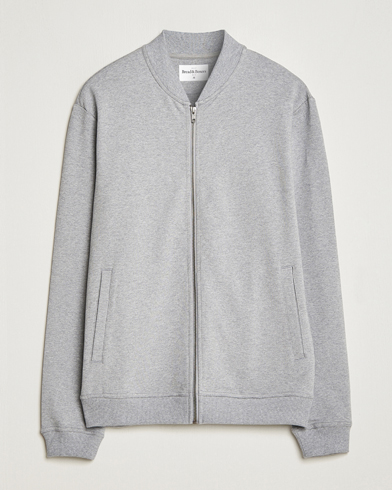 Herr | Full-zip | Bread & Boxers | Loungewear Full Zip Sweater Grey Melange