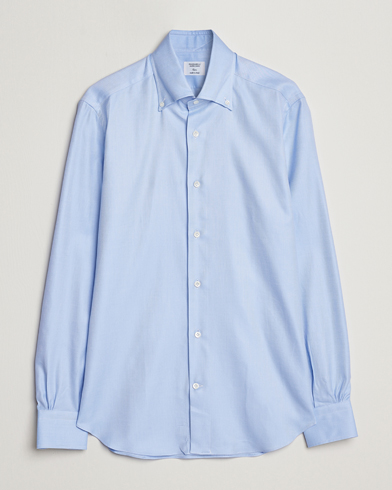 Herr |  | Mazzarelli | Soft Button Down Twill Shirt Light Blue