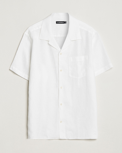 Herr | Linneavdelningen | J.Lindeberg | Reg Fit Linen Melange Short Sleeve Shirt White