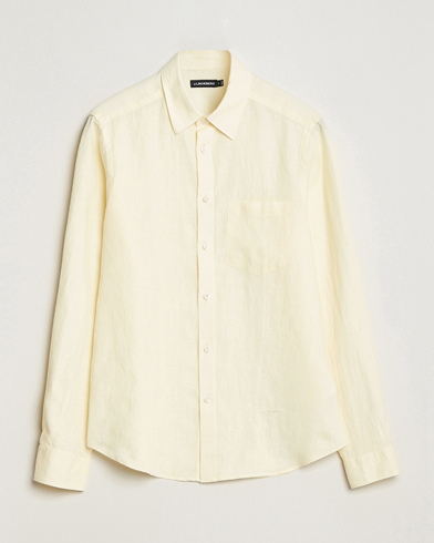 Herr | Linneskjortor | J.Lindeberg | Clean Linen Slim Shirt Pear Sorbet