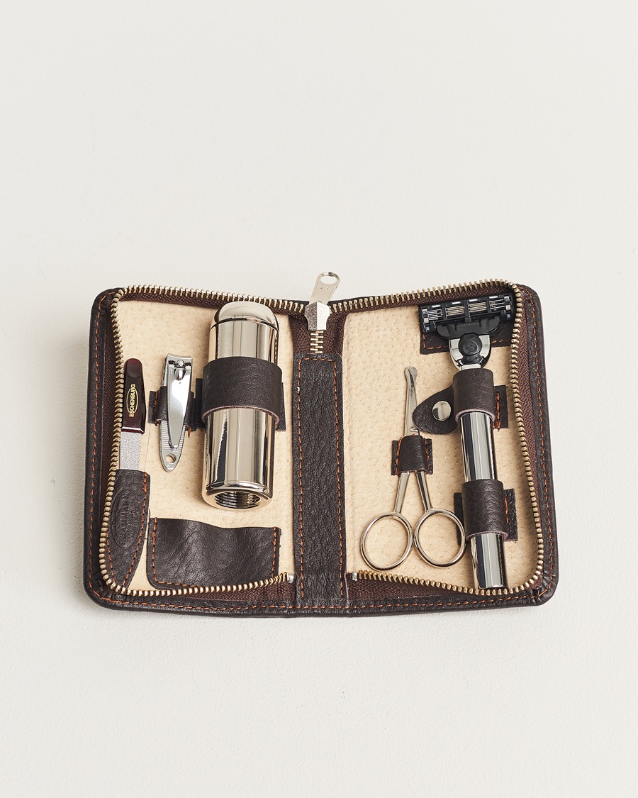 F. Hammann Shaving and Manicure Set Dark Brown – Brun