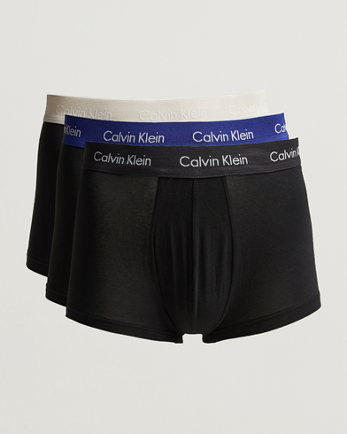 Herr | Trunks | Calvin Klein | Cotton Stretch 3-Pack Low Rise Trunk Navy/Blue/Grey
