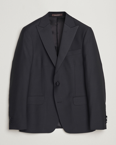 Herr | Black Tie | Oscar Jacobson | Elder Wool Tuxedo Blazer Black