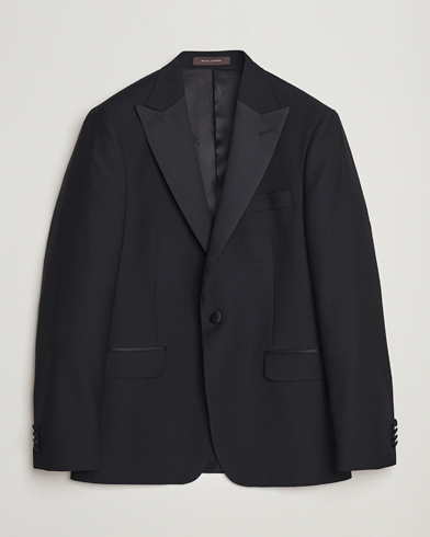 Herr | Black Tie | Oscar Jacobson | Frampton Wool Tuxedo Blazer Black