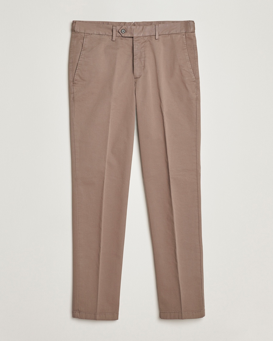 Herr | Kläder | Oscar Jacobson | Danwick Cotton Trousers Light Brown