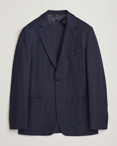 Herr | Ullkavajer | Brioni | Wool/Silk Jacquard Jersey Blazer Navy