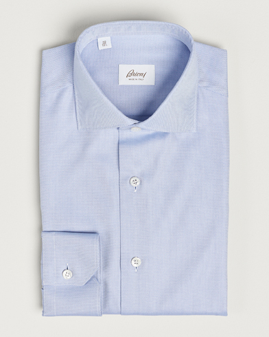 Herr | Quiet Luxury | Brioni | Slim Fit Royal Oxford Dress Shirt Light Blue