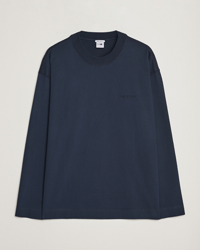 Herr | Långärmade t-shirts | NN07 | Benja Pima Cotton Long Sleeve T-Shirt Navy