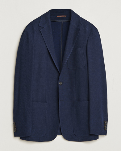 Herr | Canali | Canali | Structured Wool Jersey Jacket Navy
