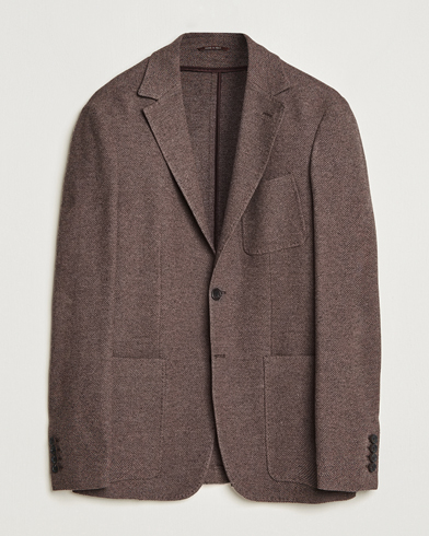 Herr | Ullkavajer | Canali | Structured Wool Jersey Jacket Beige