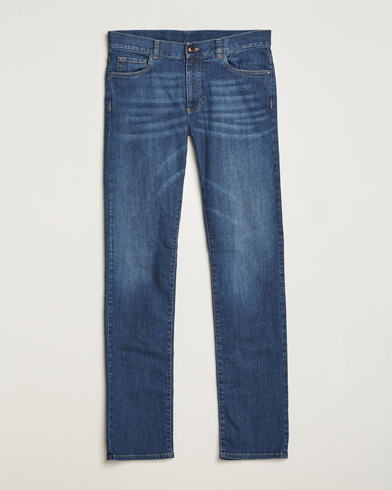 Herr | Canali | Canali | Slim Fit Stretch Jeans Medium Blue Wash