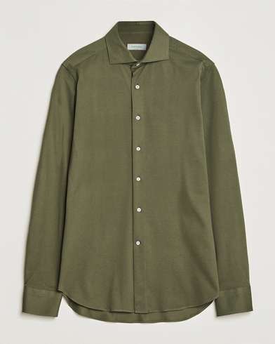Herr | Pikéskjortor | Canali | Slim Fit Pique Shirt Dark Green
