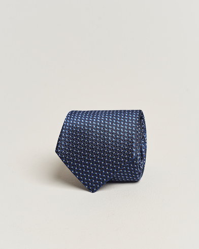 Herr |  | Canali | Jacquard Micro Dot Silk Tie Dark Blue