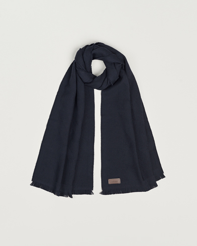 Herr | Canali | Canali | Textured Wool Scarf Navy