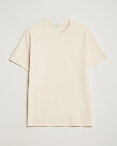 Herr | Kortärmade t-shirts | Sunspel | Crew Neck Cotton Tee Undyed