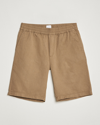 Herr |  | Sunspel | Cotton/Linen Drawstring Shorts Dark Tan