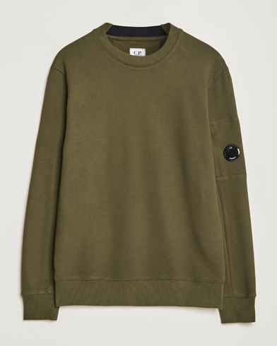Herr | C.P. Company | C.P. Company | Diagonal Raised Fleece Lens Sweatshirt Military Green