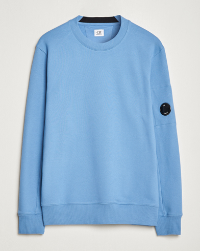 Herr | C.P. Company | C.P. Company | Diagonal Raised Fleece Lens Sweatshirt Blue