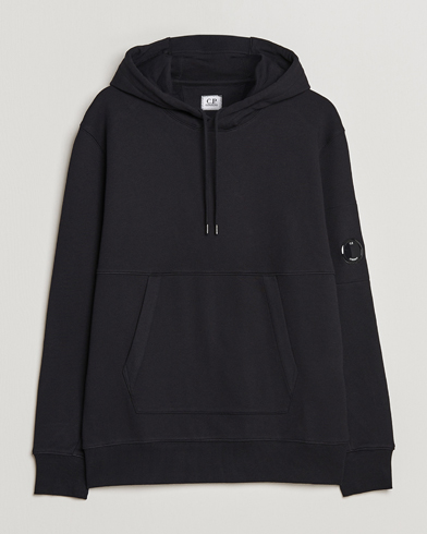 Herr | 30% rea | C.P. Company | Diagonal Raised Fleece Hooded Lens Sweatshirt Black