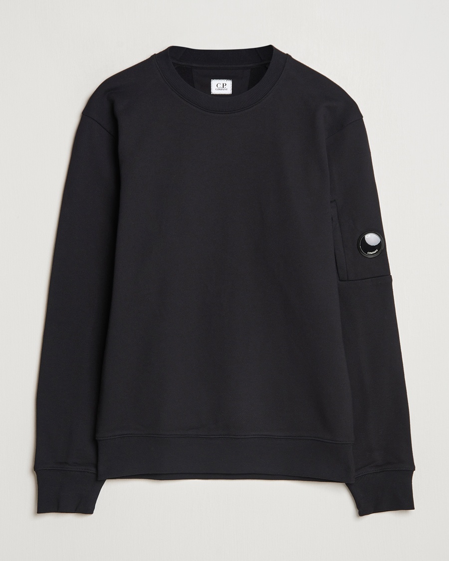 Herr | Tröjor | C.P. Company | Diagonal Raised Fleece Lens Sweatshirt Black