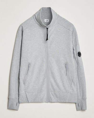 Herr | 20% rea | C.P. Company | Diagonal Raised Fleece Full Zip Lens Sweatshirt Grey