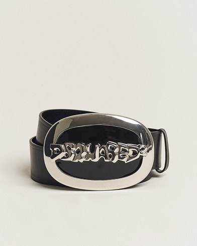 Herr | Luxury Brands | Dsquared2 | Vintage Plaque Belt Black