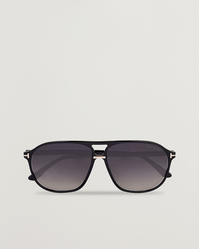 Herr | Pilotsolglasögon | Tom Ford | Bruce Sunglasses Shiny Black/Gradient Smoke