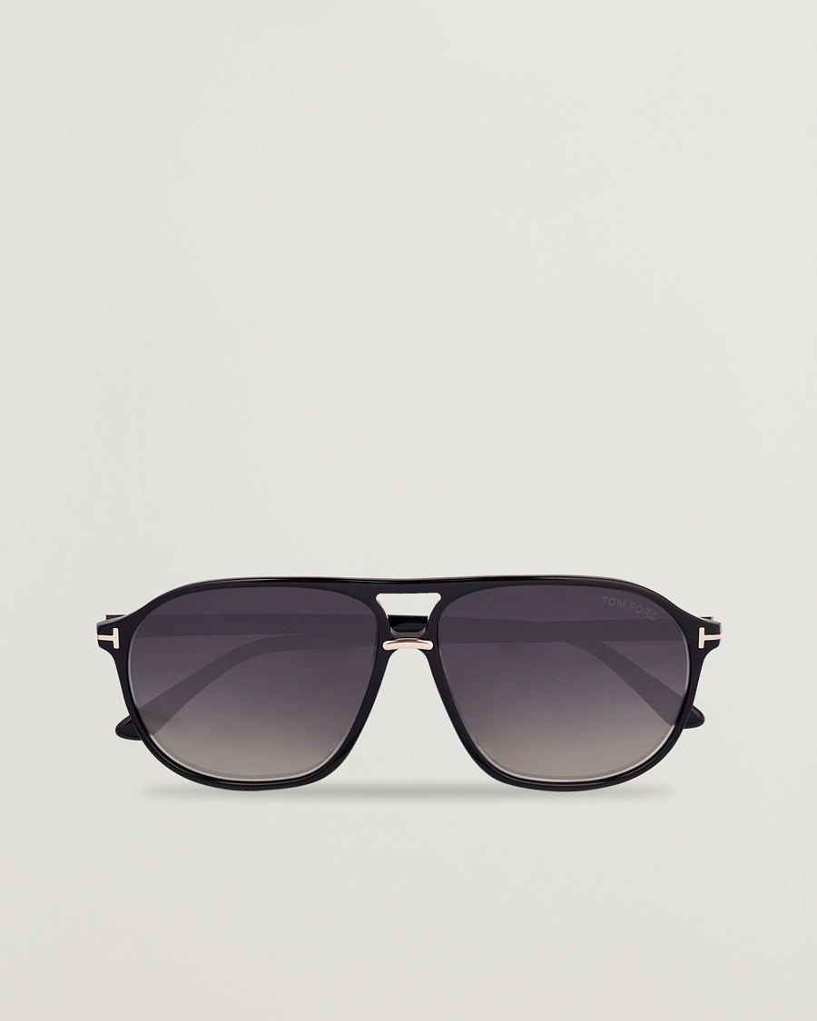 Tom Ford Bruce Sunglasses Shiny Black/Gradient Smoke – Svart