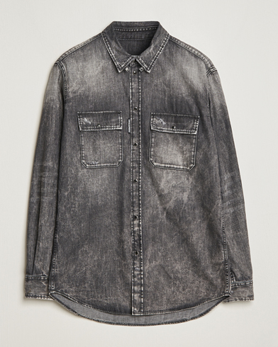 Herr | Jeansskjortor | Dsquared2 | Tab Collar Denim Shirt Washed Grey