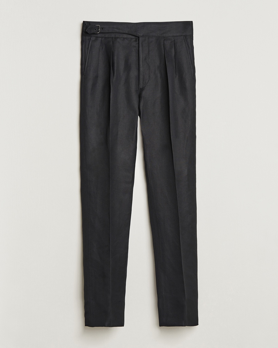 Herr | Ralph Lauren Purple Label | Ralph Lauren Purple Label | Byron Pleated Trousers Black