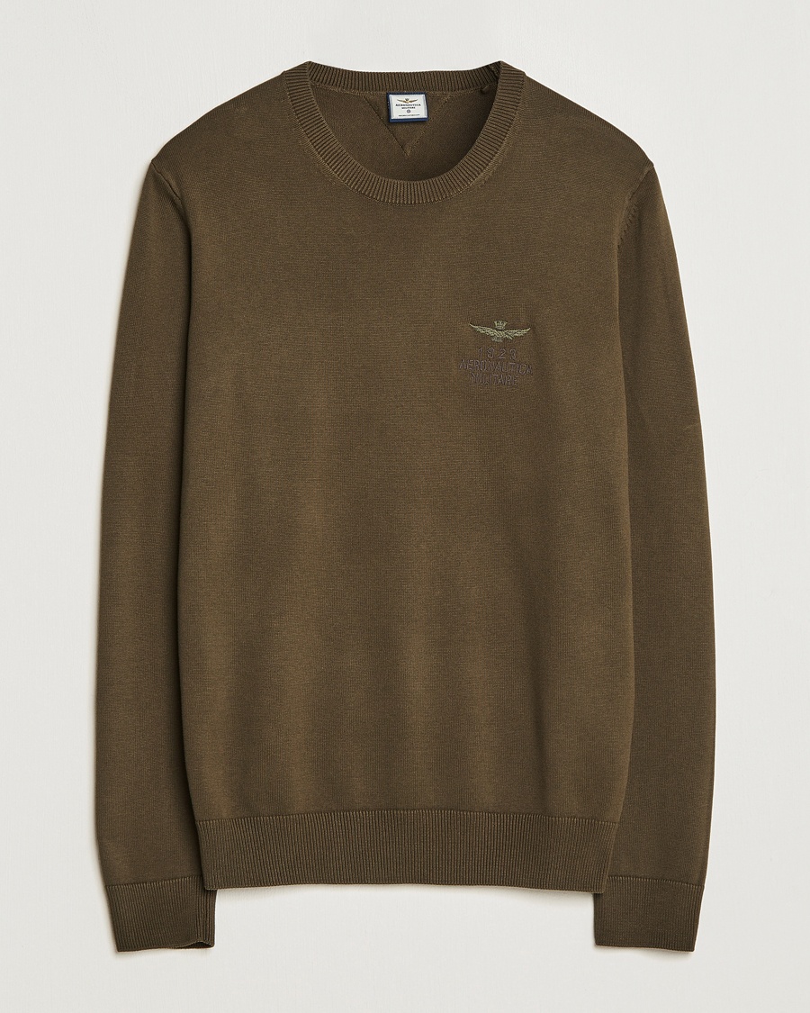 Herr | Aeronautica Militare | Aeronautica Militare | Cotton Knitted Crew Neck Off Green