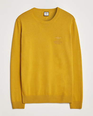Herr | Aeronautica Militare | Aeronautica Militare | Cotton Knitted Crew Neck Yellow