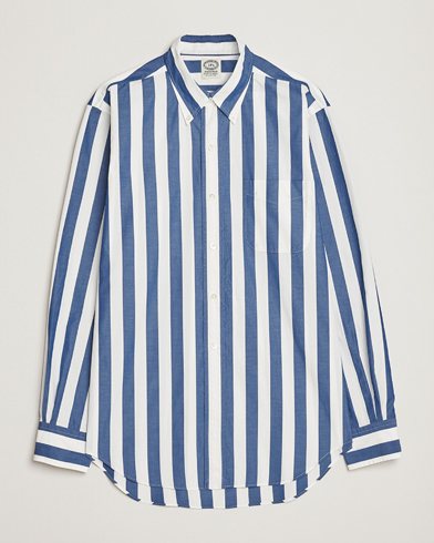 Herr | Casualskjortor | Kamakura Shirts | Vintage Ivy Button Down Shirt Blue Stripe