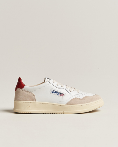 Herr | Sneakers | Autry | Medalist Low Leather/Suede Sneaker White/Red