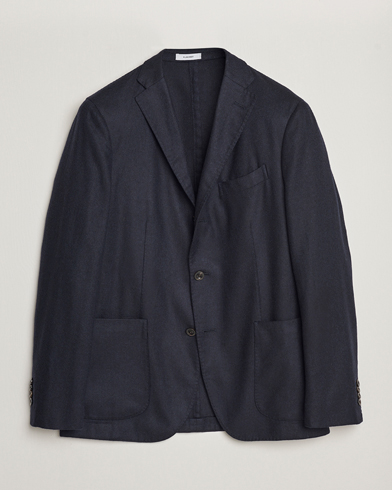 Herr | Ullkavajer | Boglioli | K Jacket Dyed Flannel Check Blazer Navy