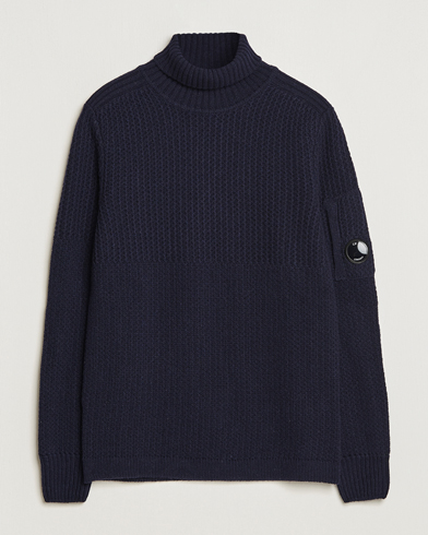 Herr | C.P. Company | C.P. Company | Heavy Knitted Lambswool Rollneck Total Eclipse