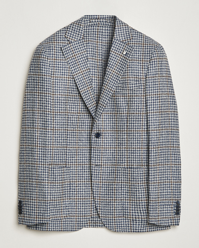 Herr | Ullkavajer | L.B.M. 1911 | Jack Regular Checked Wool Blazer Blue