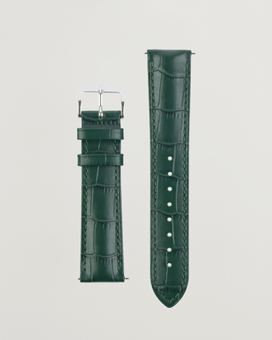 Herr | Klockarmband | HIRSCH | Duke Embossed Leather Watch Strap Green