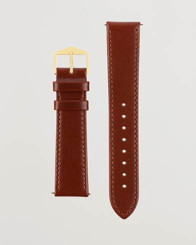 Herr | Klockarmband | HIRSCH | Osiris Calf Leather Watch Strap Mid Brown