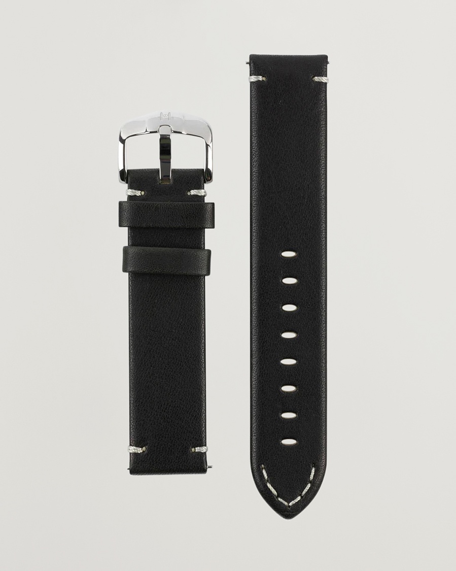 HIRSCH Ranger Retro Leather Watch Strap Black – Svart