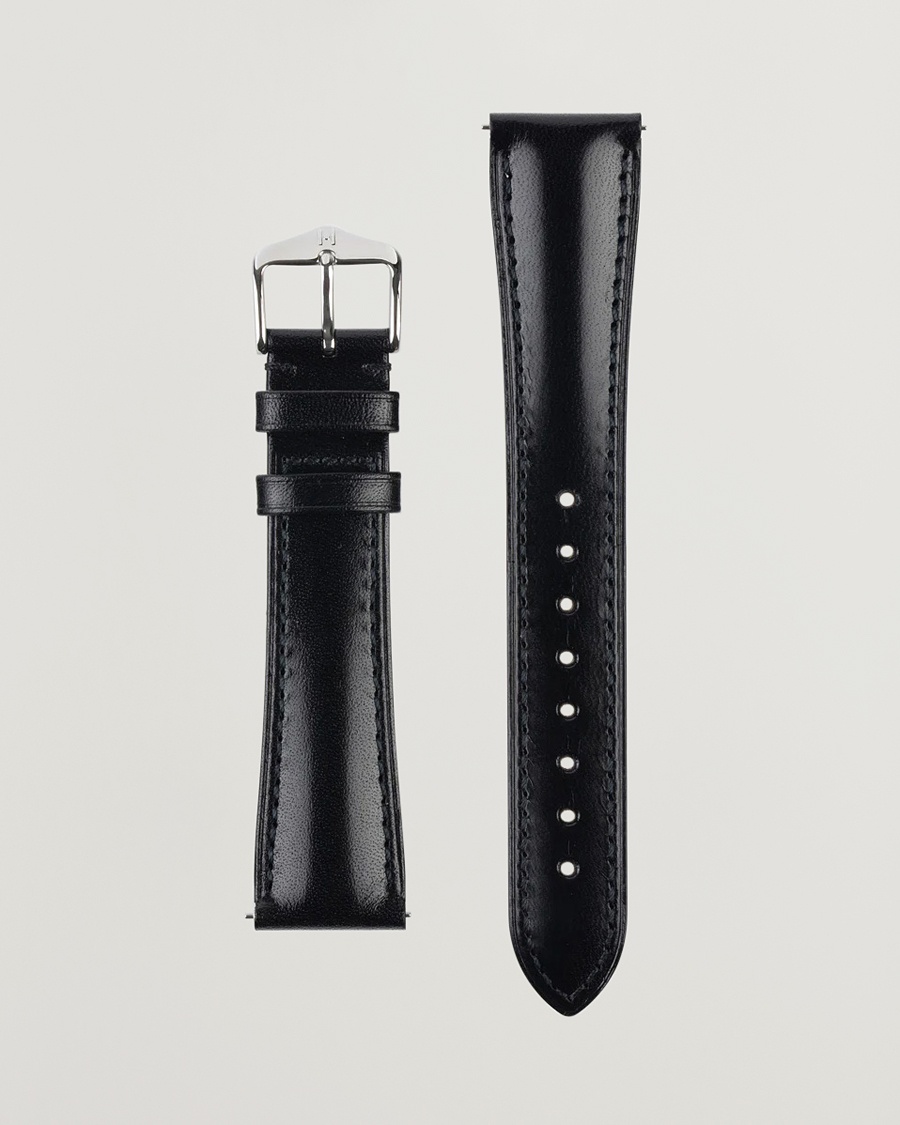 HIRSCH Siena Tuscan Leather Watch Strap Black – Svart