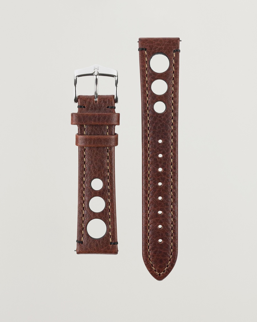 HIRSCH Rally Natural Leather Racing Watch Strap Brown – Brun