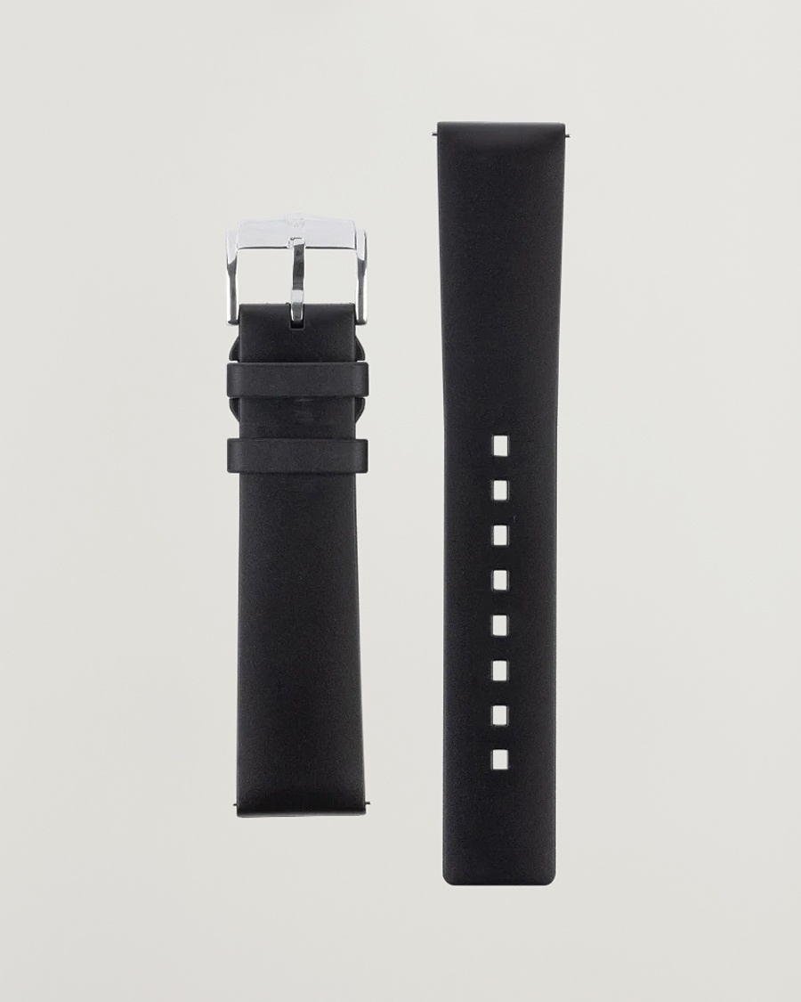 Herr | | HIRSCH | Pure Natural Rubber Watch Strap Black