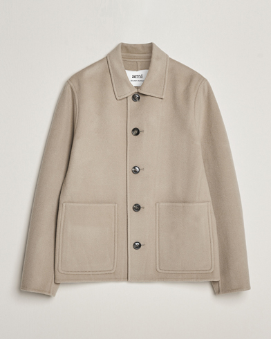 Herr | AMI | AMI | Wool/Cashmere Short Coat Argile Beige