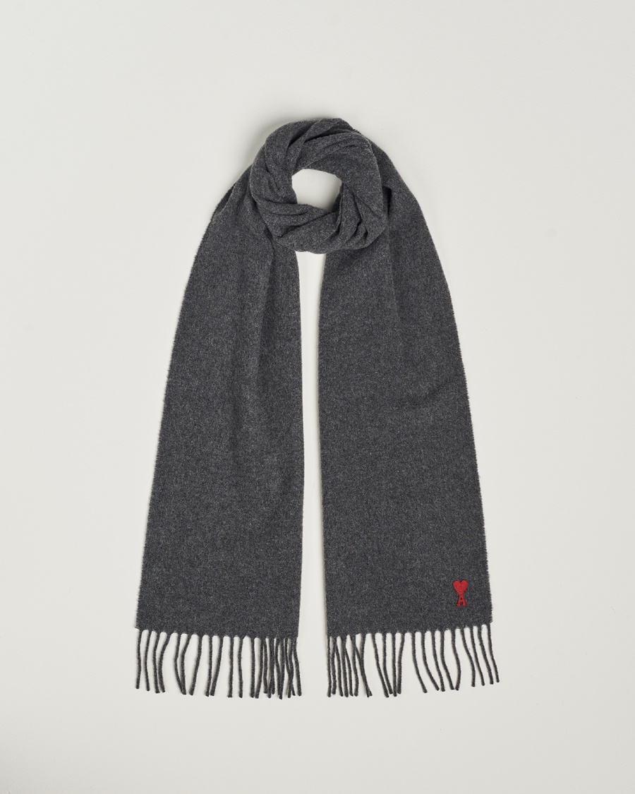 Herr | | AMI | Heart Logo Scarf Dark Grey